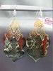 ESTATE LARGE .60CT DIAMOND 14K 2 TONE GOLD PAVE OPEN FILIGREE HANGING EARRINGS