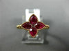 ESTATE 1.12CT DIAMOND & AAA RUBY 14KT ROSE GOLD SQUARE 4 LEAF CLOVER FLOWER RING