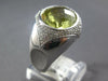 EXTRA LARGE 6.85CT DIAMOND & AAA GREEN AMETHYST 18K WHITE GOLD OVAL & ROUND RING