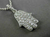 ESTATE .70CT DIAMOND 14KT WHITE GOLD CHAMSA HAND OF GOD FLOATING PENDANT #24469