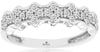 ESTATE WIDE .38CT DIAMOND 14KT WHITE GOLD 3D THREE ROW FLORAL FUN LOVE RING