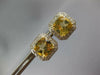 .53CT DIAMOND & AAA YELLOW TOPAZ 14KT 2 TONE GOLD CUSHION FILIGREE STUD EARRINGS