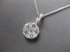 LARGE .91CT DIAMOND 18KT WHITE GOLD 3D ROUND INVISIBLE CIRCULAR FLOATING PENDANT