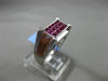 ESTATE WIDE 1.88CT DIAMOND & AAA RUBY 18KT WHITE GOLD ETOILE RECTANGLE MENS RING