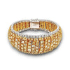 EXTRA LARGE 30.83CT WHITE & FANCY YELLOW DIAMOND 18K 2 TONE GOLD TENNIS BRACELET