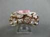 ESTATE WIDE 4.17CT WHITE & PINK DIAMOND 18KT WHITE GOLD CLUSTER ANNIVERSARY RING