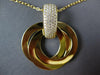 ESTATE LARGE .76CT DIAMOND 18KT YELLOW GOLD CIRCLE OF LIFE TRINITY LOVE PENDANT