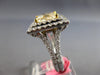 GIA EXTRA LARGE 2.72CT WHITE & FANCY YELLOW DIAMOND 18KT 2 TONE GOLD SQUARE RING