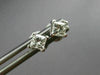 ESTATE .48CT PRINCESS CUT DIAMOND 14K WHITE GOLD 3D CLASSIC STUD EARRINGS #22068