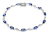 LARGE 4.95CT DIAMOND & AAA SAPPHIRE 18K WHITE GOLD OVAL INFINITY TENNIS BRACELET