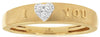 ESTATE .05CT DIAMOND 14KT YELLOW GOLD 3D CLASSIC ROUND I LOVE YOU RING