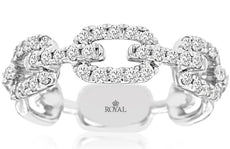 ESTATE .50CT DIAMOND 14KT WHITE GOLD 3D ROUND LOVE KNOT WEDDING ANNIVERSARY RING