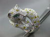 8.58CT WHITE & CANARY DIAMOND & EMERALD 18K WHITE GOLD HAPPY JAGUAR PANTHER RING