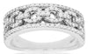 ESTATE .55CT DIAMOND 14KT WHITE GOLD MULTI CIRCULAR LOVE KNOT ANNIVERSARY RING