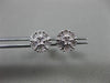 ESTATE .05CT DIAMOND 14KT WHITE GOLD CLUSTER MILGRAIN FLOWER SNOWFLAKE EARRINGS