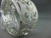 ANTIQUE LARGE FLEUR DE LIS 8.04CT DIAMOND 18KT W GOLD BANGLE BRACELET#G00124