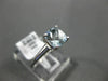 ESTATE .80CT AAA AQUAMARINE 14KT WHITE GOLD 3D SQUARE SOLITAIRE PROMISE RING
