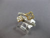 ESTATE WIDE .41CT DIAMOND 14K 2 TONE GOLD ROUND DOUBLE CLOVER FLEXIBLE LOVE RING