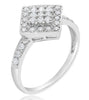 ESTATE .45CT DIAMOND 14KT WHITE GOLD 3D ROUND PAVE SQUARE GEOMETRICAL FUN RING