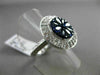 ESTATE LARGE 2.29CT DIAMOND & SAPPHIRE 18KT WHITE GOLD 3D FILIGREE CIRCULAR RING