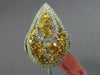 ESTATE LARGE 2.23CT WHITE & FANCY YELLOW DIAMOND 18KT WHITE GOLD PEAR SHAPE RING