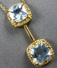 ESTATE 1.94CT DIAMOND & AAA AQUAMARINE 14KT YELLOW GOLD CUSHION & ROUND NECKLACE