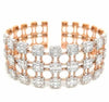 EXTRA LARGE 9.13CT DIAMOND 18KT ROSE GOLD ROUND & BAGUETTE SQUARE CUFF BRACELET