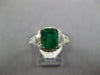 3.13CT DIAMOND & AAA EMERALD 14K WHITE GOLD EMERALD CUT FILIGREE ENGAGEMENT RING