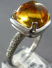 ESTATE LARGE 6.53CT DIAMOND & AAA CITRINE 14K WHITE GOLD SQUARE PYRAMID FUN RING