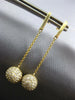 ESTATE .32CT DIAMOND 14KT YELLOW GOLD 3D ROUND CLASSIC BALL HANGING EARRINGS