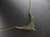 ESTATE LONG 1.52CT DIAMOND 14KT YELLOW GOLD ROUND CLUSTER V SHAPE LOVE NECKLACE
