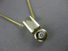 ESTATE ROUND DIAMOND SOLITAIRE 14K YELLOW GOLD HANGING BEZEL PENDANT CHAIN #1496