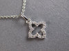 ESTATE SMALL .08CT DIAMOND 14KT WHITE GOLD 3D FLOWER STAR FLOATING PENDANT