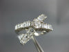 LARGE 2.10CT DIAMOND 14K WHITE GOLD ROUND & BAGUETTE CRISS CROSS ENGAGEMENT RING