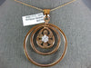 ESTATE LARGE .22CT DIAMOND 18KT ROSE GOLD 3D CIRCLE OF LIFE FLOWER FUN PENDANT