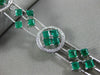 ESTATE WIDE 9.06CT DIAMOND & AAA EMERALD 18KT WHITE GOLD 3D HALO TENNIS BRACELET