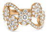 ESTATE 1.77CT DIAMOND 14KT ROSE GOLD 3D MULTI FLOWER CLUSTER INFINITY LOVE RING