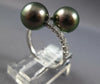 WIDE .23CT DIAMOND & AAA TAHITIAN PEARL 18KT WHITE GOLD 3D CRISS CROSS LOVE RING