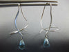 LARGE 4.0CT AAA EF BLUE TOPAZ 14K WHITE GOLD TEAR DROP HANGING EARRINGS #26867