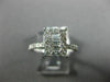 ESTATE .63CT ROUND & BAGUETTE DIAMOND 18KT WHITE GOLD RECTANGULAR PROMISE RING