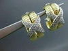 ESTATE 18KT 2 TONE .72CT X DESIGN HUGGIE CLIP ON DIAMOND EARRINGS STUNNING #1877