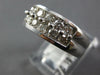 WIDE 1.01CT DIAMOND 14KT WHITE GOLD 3D CLASSIC 2 ROW BEADED FUN ANNIVERSARY RING