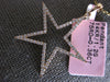 ESTATE LARGE .36CT DIAMOND 14KT ROSE GOLD 3D STAR LOVE FLOATING PENDANT