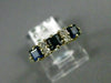 ESTATE .48CT DIAMOND & AAA SAPPHIRE 14KT YELLOW GOLD 3D THREE STONE RING #22136
