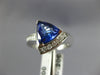 ESTATE WIDE 1.68CT DIAMOND & AAA TANZANITE 14KT WHITE GOLD 3D SWIRL RING #2454