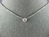 ESTATE .73CT DIAMOND 14KT WHITE GOLD ROUND CLASSIC SOLITAIRE BEZEL PENDANT #1593