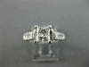 LARGE 1.71CT ROUND PRINCESS & BAGUETTE DIAMOND 14K WHITE GOLD 3D ENGAGEMENT RING