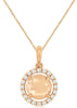 1.17CT DIAMOND & AAA MORGANITE 14KT ROSE GOLD ROUND SOLITAIRE FLOATING PENDANT