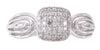 ESTATE .22CT DIAMOND 14KT WHITE GOLD 3D CLASSIC SQUARE PAVE FUN LOVE RING