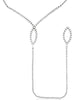 .33CT DIAMOND 14KT WHITE GOLD 3D V SHAPE DOUBLE LEAF BY THE YARD LARIAT NECKLACE